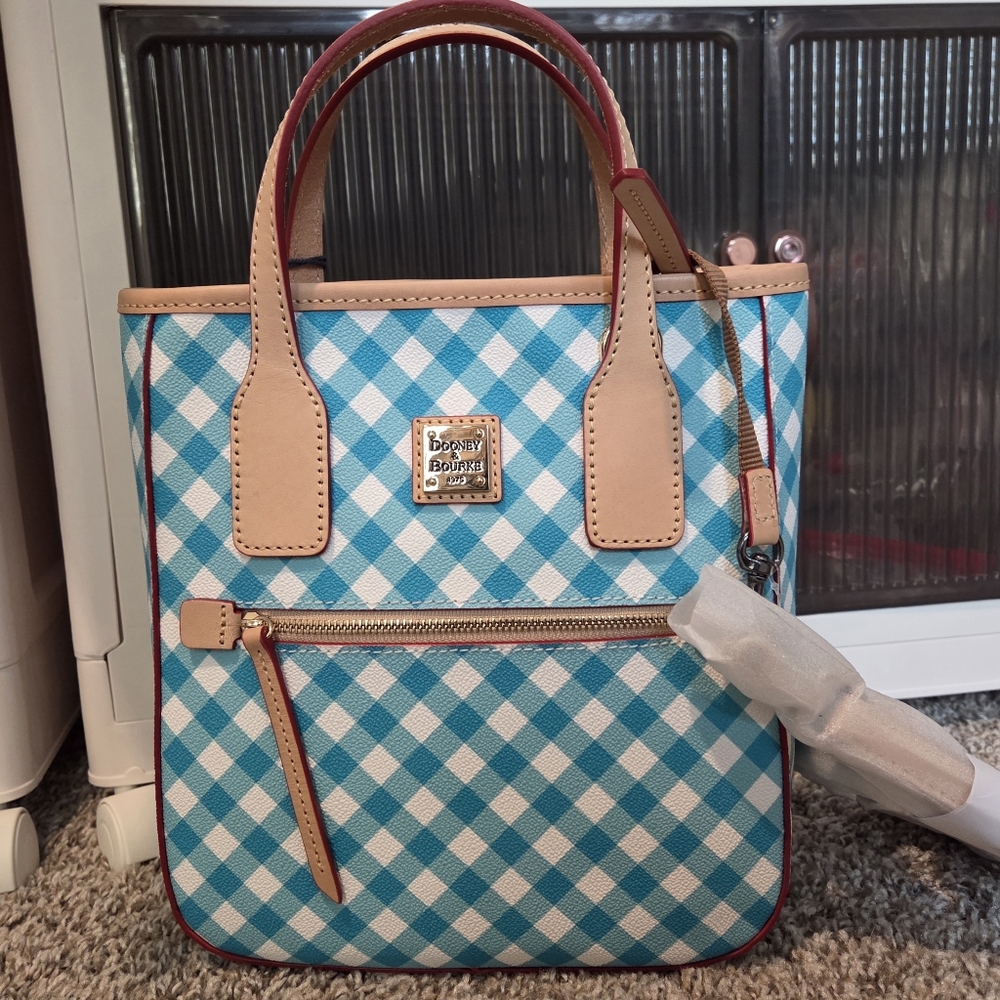 NWT Dooney & Bourke Gingham Small Handle Tote - Picture 7 of 8